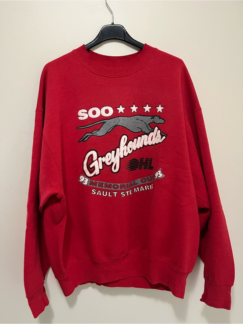 Vintage 1993 Soo Greyhounds OHL Memorial Cup Fruit of the Loom Crewneck
